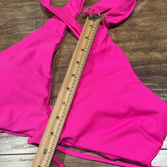 Neon pink wrap around tie up padded bikini top - Picture 5 of 10